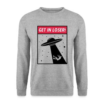 Enlèvement extraterrestre d'OVNI - Sweat-shirt Unisexe - gris chiné - Devant - Alina (178cm) & Michal (187cm)