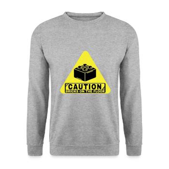 Spielzeug, Baustein, Humor, Geschenk, Eltern - Unisex Pullover - Weißgrau meliert - Vorne - Alina (178cm) & Michal (187cm)