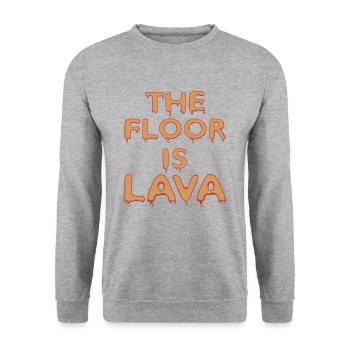 The floor is lava - Unisex Sweatshirt - salt & pepper - Front - Alina (178cm) & Michal (187cm)