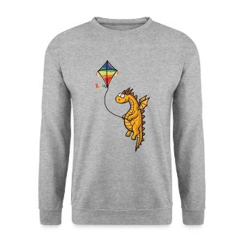 Dragon - Unisex Sweatshirt - salt & pepper - Front - Alina (178cm) & Michal (187cm)