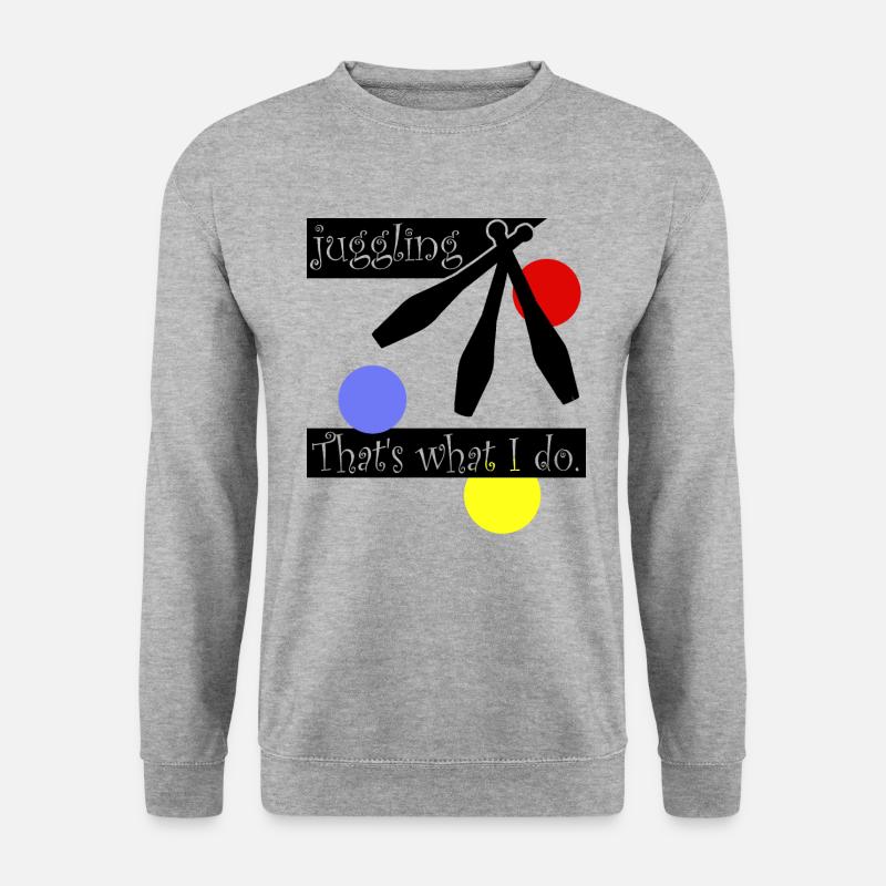 jongleur jonglieren jonglage Artistik hobby - Unisex Pullover - Weißgrau meliert