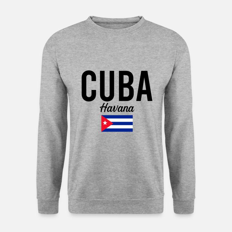 Kuba Havanna Reise Souvenir Geschenkidee - Unisex Pullover - Weißgrau meliert