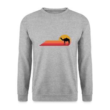 Kamel Domedar Rétro Vintage Style Idée cadeau - Sweat-shirt Unisexe - gris chiné - Devant - Alina (178cm) & Michal (187cm)