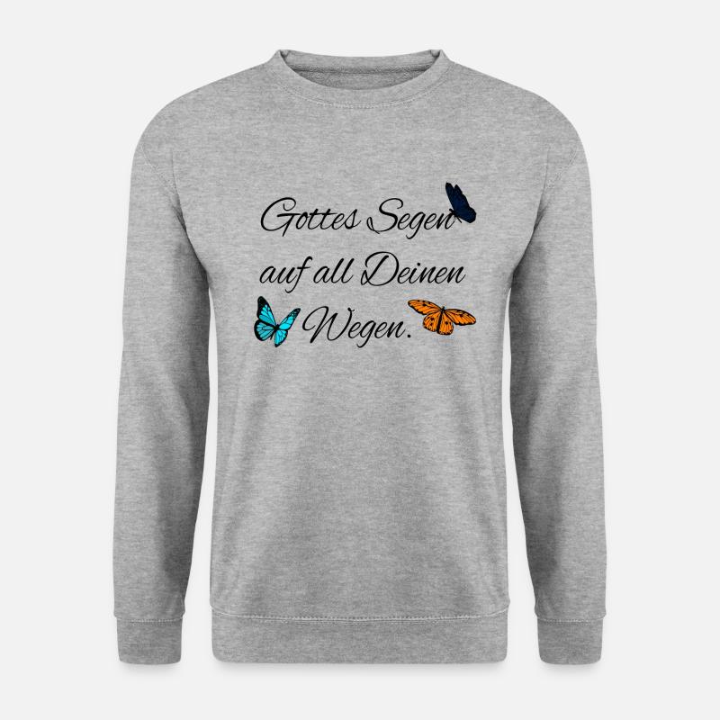 Gottes Segen Segensspruch Taufe Hochzeit Gläubige - Unisex Pullover - Weißgrau meliert