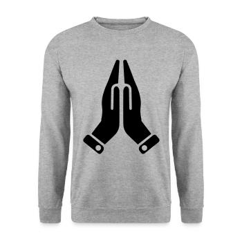 Hands symbol - Unisex Sweatshirt - salt & pepper - Front - Alina (178cm) & Michal (187cm)