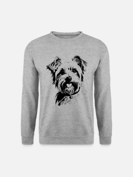 Yorkshire Terrier - Unisex Pullover - Weißgrau meliert