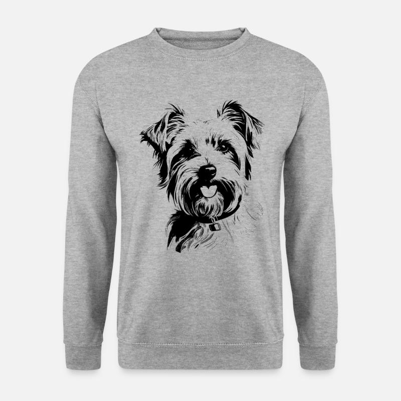 Yorkshire Terrier - Unisex Pullover - Weißgrau meliert