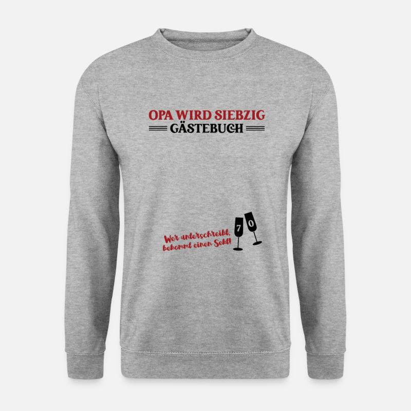 Opa wird 70 Geburtstagsgeschenk Jahre Geburtstag - Unisex Pullover - Weißgrau meliert