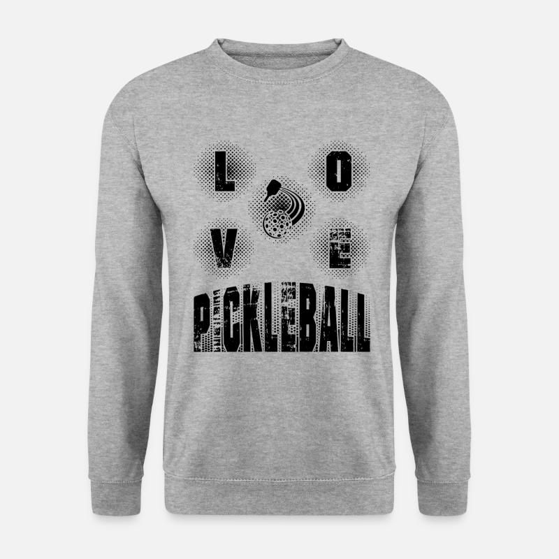 "Liebe Pickleball" - Unisex Pullover - Weißgrau meliert