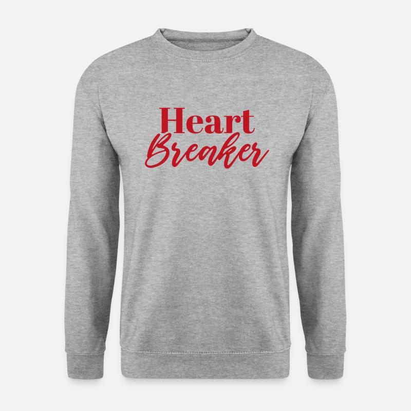 Herzensbrecher - Unisex Pullover - Weißgrau meliert