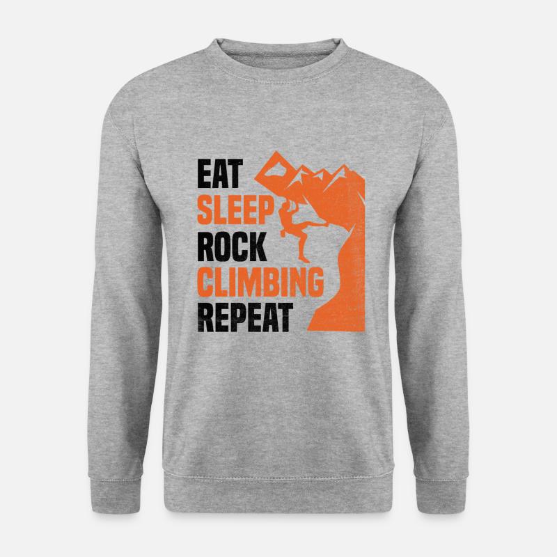 Klettern Geschenk - Unisex Pullover - Weißgrau meliert