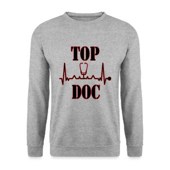 Doctor medical student doctor gift - Unisex Sweatshirt - salt & pepper - Front - Alina (178cm) & Michal (187cm)