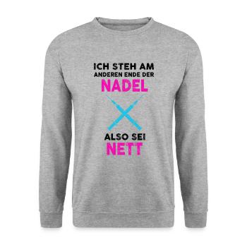 Arzthelferin Krankenschwester Geschenk - Unisex Pullover - Weißgrau meliert - Vorne - Alina (178cm) & Michal (187cm)