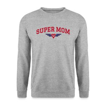 Super mon coeur ailes - Sweat-shirt Unisexe - gris chiné - Devant - Alina (178cm) & Michal (187cm)