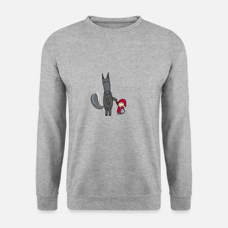 Der Wolf und Rotkäppchen - Unisex Pullover - Weißgrau meliert