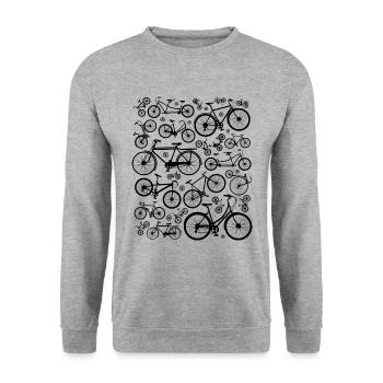 vélo collection - Sweat-shirt Unisexe - gris chiné - Devant - Alina (178cm) & Michal (187cm)