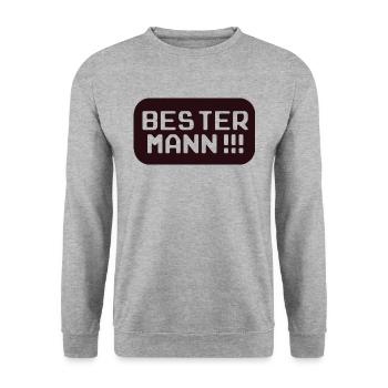 Bester Mann Design für die besten Männer und Jungs - Unisex Pullover - Weißgrau meliert - Vorne - Alina (178cm) & Michal (187cm)