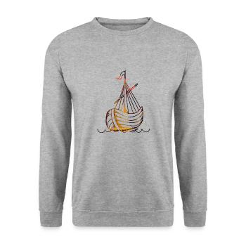 Schiff - Unisex Pullover - Weißgrau meliert - Vorne - Alina (178cm) & Michal (187cm)