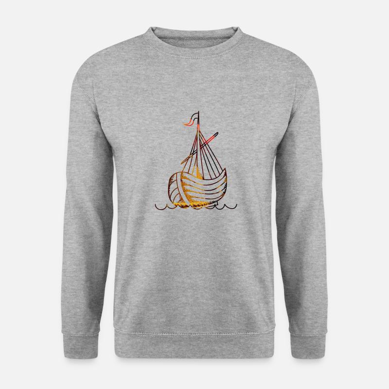Schiff - Unisex Pullover - Weißgrau meliert