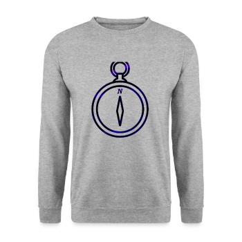 Compass - Unisex Sweatshirt - salt & pepper - Front - Alina (178cm) & Michal (187cm)