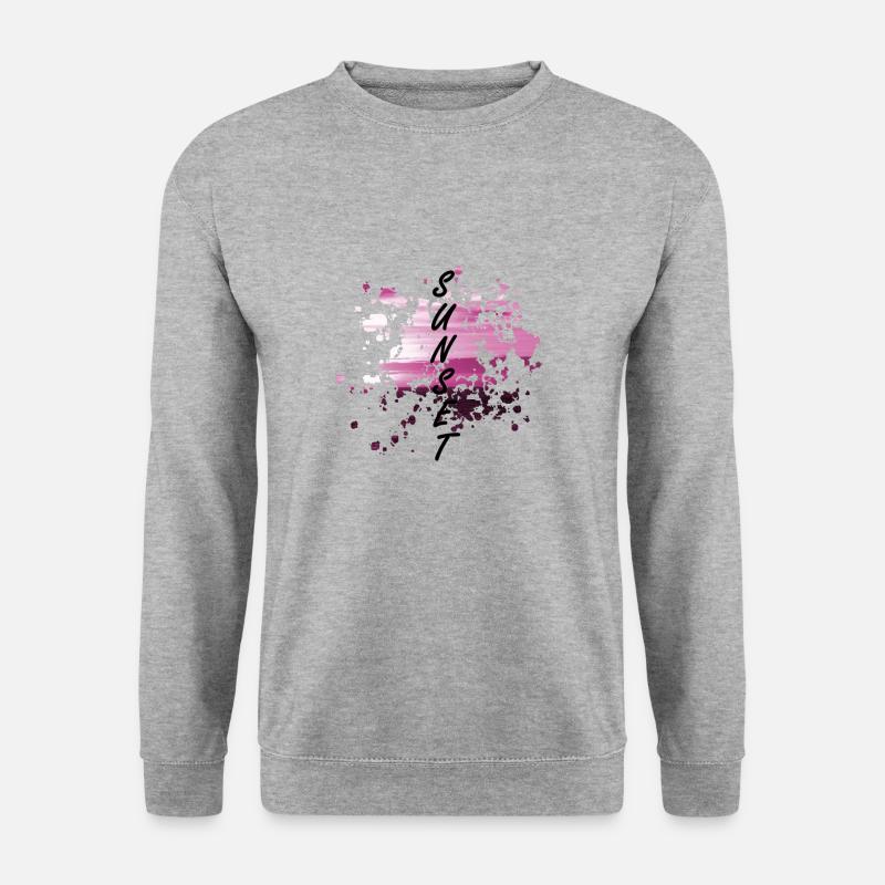 Sonnenuntergang - Unisex Pullover - Weißgrau meliert