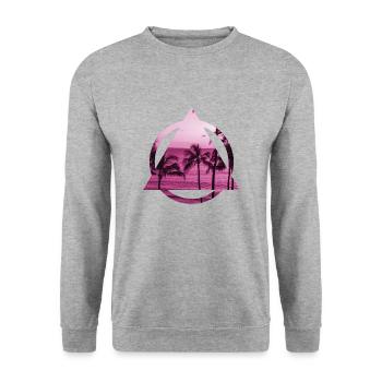 Beach - Unisex Sweatshirt - salt & pepper - Front - Alina (178cm) & Michal (187cm)
