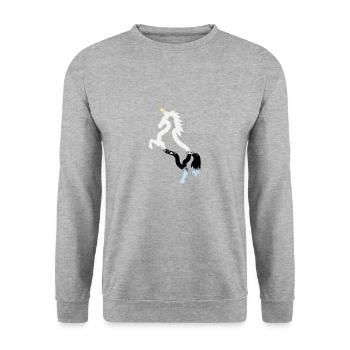 Unicorn - Unisex Sweatshirt - salt & pepper - Front - Alina (178cm) & Michal (187cm)
