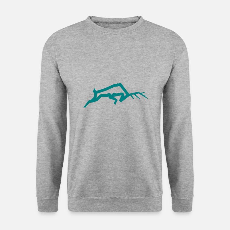 Hirsch - Unisex Pullover - Weißgrau meliert