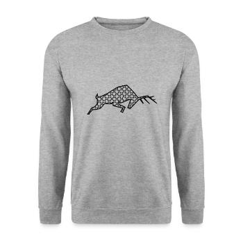 Hirsch - Unisex Pullover - Weißgrau meliert - Vorne - Alina (178cm) & Michal (187cm)