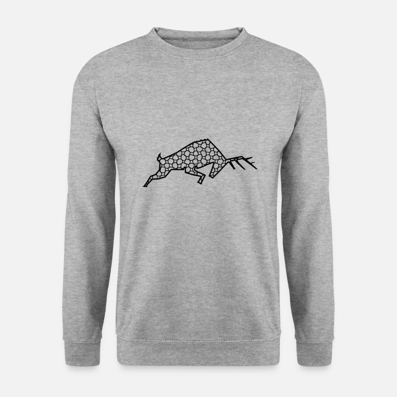 Hirsch - Unisex Pullover - Weißgrau meliert