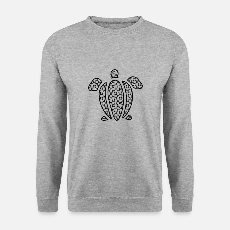 Schildkröte - Unisex Pullover - Weißgrau meliert