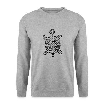 Turtle - Unisex Sweatshirt - salt & pepper - Front - Alina (178cm) & Michal (187cm)