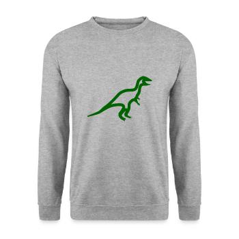 Dinosaur - Unisex Sweatshirt - salt & pepper - Front - Alina (178cm) & Michal (187cm)