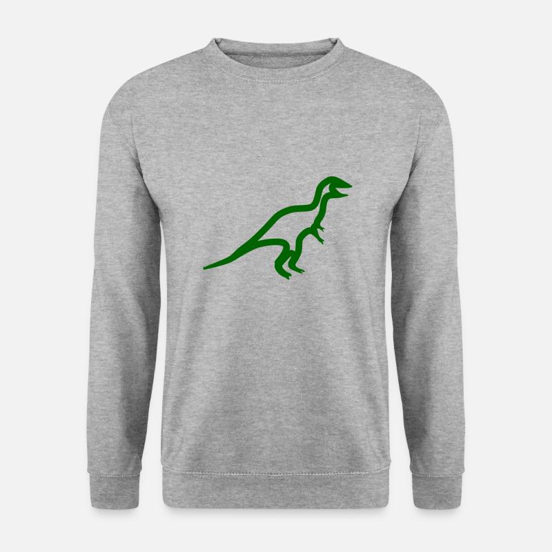 Dinosaurier - Unisex Pullover - Weißgrau meliert