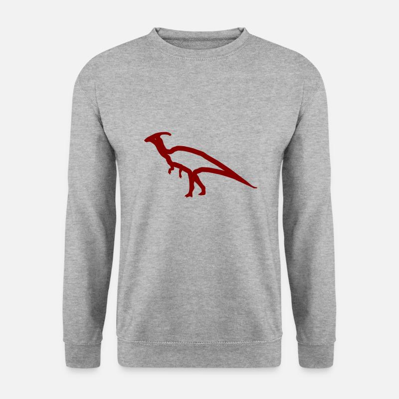 Dinosaurier - Unisex Pullover - Weißgrau meliert