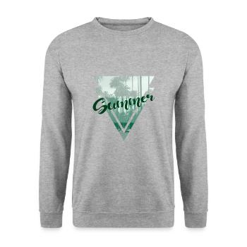 Sommer - Unisex Pullover - Weißgrau meliert - Vorne - Alina (178cm) & Michal (187cm)