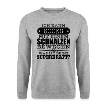 Reiter-Superkraft - Unisex Pullover - Weißgrau meliert - Vorne - Alina (178cm) & Michal (187cm)
