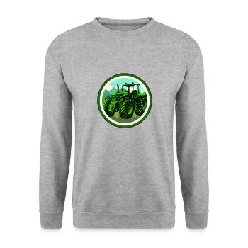Landwirt Logo - Unisex Pullover - Weißgrau meliert - Vorne - Alina (178cm) & Michal (187cm)