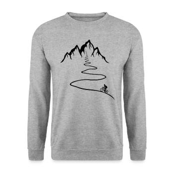 Road bike, Bicycle, Mountain, Road cyclist, Road, Path - Unisex Sweatshirt - salt & pepper - Front - Alina (178cm) & Michal (187cm)