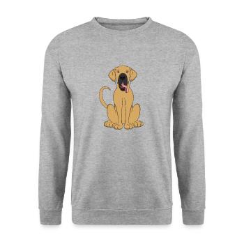Fawn Great Dane Shirt für Männer Frauen Kinder Hund - Unisex Pullover - Weißgrau meliert - Vorne - Alina (178cm) & Michal (187cm)