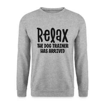 Service Dog Trainer Shirt Relax The Dog Trainer - Unisex Sweatshirt - salt & pepper - Front - Alina (178cm) & Michal (187cm)