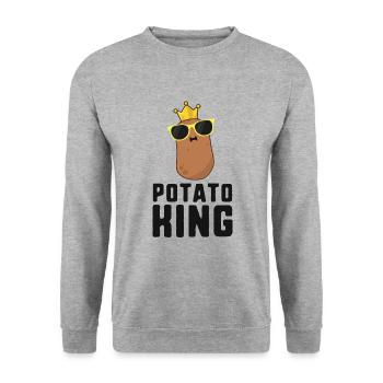 Pommes de terre king shirt pommes de terre pour hommes garçons - Sweat-shirt Unisexe - gris chiné - Devant - Alina (178cm) & Michal (187cm)