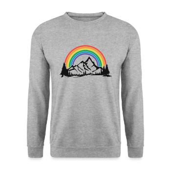 Gay Pride Randonnée Camping Randonnée En Plein Air - Sweat-shirt Unisexe - gris chiné - Devant - Alina (178cm) & Michal (187cm)