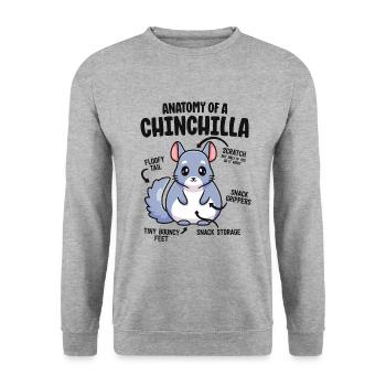 Anatomie einer Chinchilla Hemden für Frauen Liebhaber Mama - Unisex Pullover - Weißgrau meliert - Vorne - Alina (178cm) & Michal (187cm)