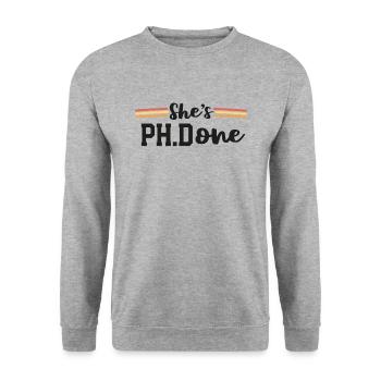 Elle a obtenu son doctorat à l’école de médecine rétro - Sweat-shirt Unisexe - gris chiné - Devant - Alina (178cm) & Michal (187cm)