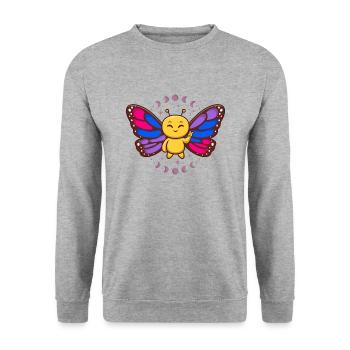 Bisexual Flag Monarch Butterfly Insect Subtle - Unisex Sweatshirt - salt & pepper - Front - Alina (178cm) & Michal (187cm)