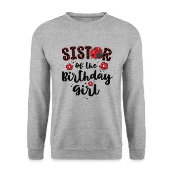 Sister Of The Birthday Girl Matching Family - Unisex Sweatshirt - salt & pepper - Front - Alina (178cm) & Michal (187cm)