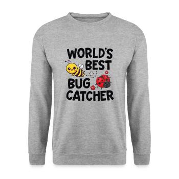Worlds Best Bug Catcher Entomologist Insect Lady - Unisex Sweatshirt - salt & pepper - Front - Alina (178cm) & Michal (187cm)