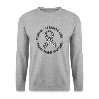 Mut Kraft Hoffnung Ehlers-Danlos-Syndrom EDS - Unisex Pullover - Weißgrau meliert - Vorne - Alina (178cm) & Michal (187cm)