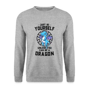 Always Be Yourself Unless You Can Be A Dragon - Unisex Sweatshirt - salt & pepper - Front - Alina (178cm) & Michal (187cm)